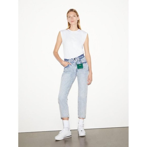 🆕 FRAME Le Original High Rise Straight Leg Button Fly Jeans Richlake Blue Sz 24 - Picture 4 of 15